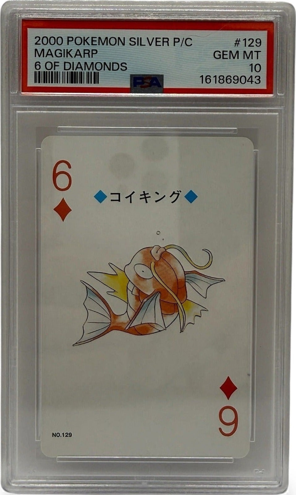 2000 Pokémon Silver Playing Cards Magikarp 6 of Diamonds #129 PSA 10 GEM MINT — photo 1
