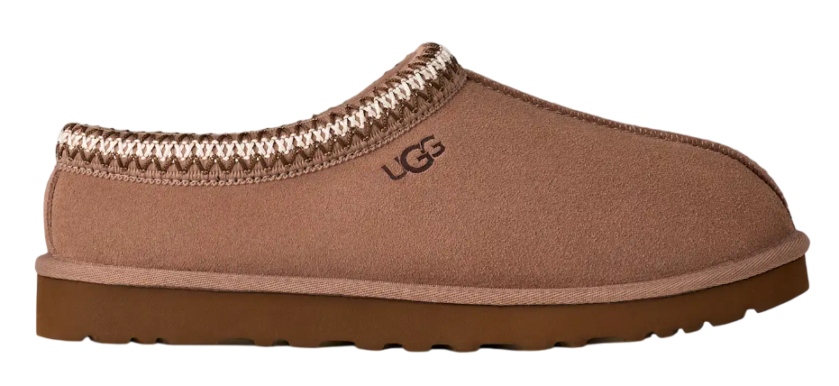 Brown UGG slipper on a white background