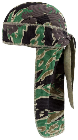 Denim Tears Durag con Camuffaggio Tigre Verde e Design a Ghirlanda di Cotone