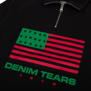 Denim Tears ADG Pan African American Flag Half Zip Black