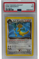 2000 Pokémon Rocket Dark Dragonite ERROR No Holo 5/82 PSA 7 NEAR MINT - Image 4
