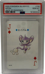 2000 Pokémon Silver Playing Cards Aipom Jack of Diamonds #190 PSA 10 GEM MINT — photo 1 - Image 1