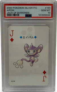 2000 Pokémon Silver Playing Cards Aipom Jack of Diamonds #190 PSA 10 GEM MINT