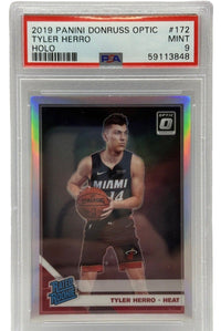 2019 Panini Donruss Optic 泰勒·赫罗 全息折射新秀球星卡 #172 PSA 9分全新完好