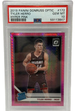 2019 Panini Donruss Optic Tyler Herro Hyper Pink Rookie Card #172 PSA 10 GEM MINT - Image 1