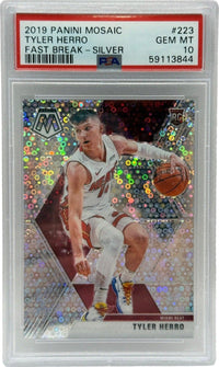 2019 Panini Mosaic Carte recrue Tyler Herro Fast Break Silver #223 PSA 10 GEM MINT