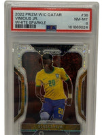 2022 Panini Prizm World Cup Qatar 2024 Vinicius Jr. White Sparkle #36 PSA 8 NM-MT — front - Image 1