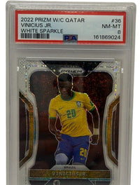 2022 Panini Prizm World Cup Qatar 2024 Vinicius Jr. White Sparkle #36 PSA 8 NM-MT