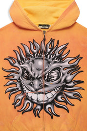 Hellstar Sun Zip-Up Hoodie Orange