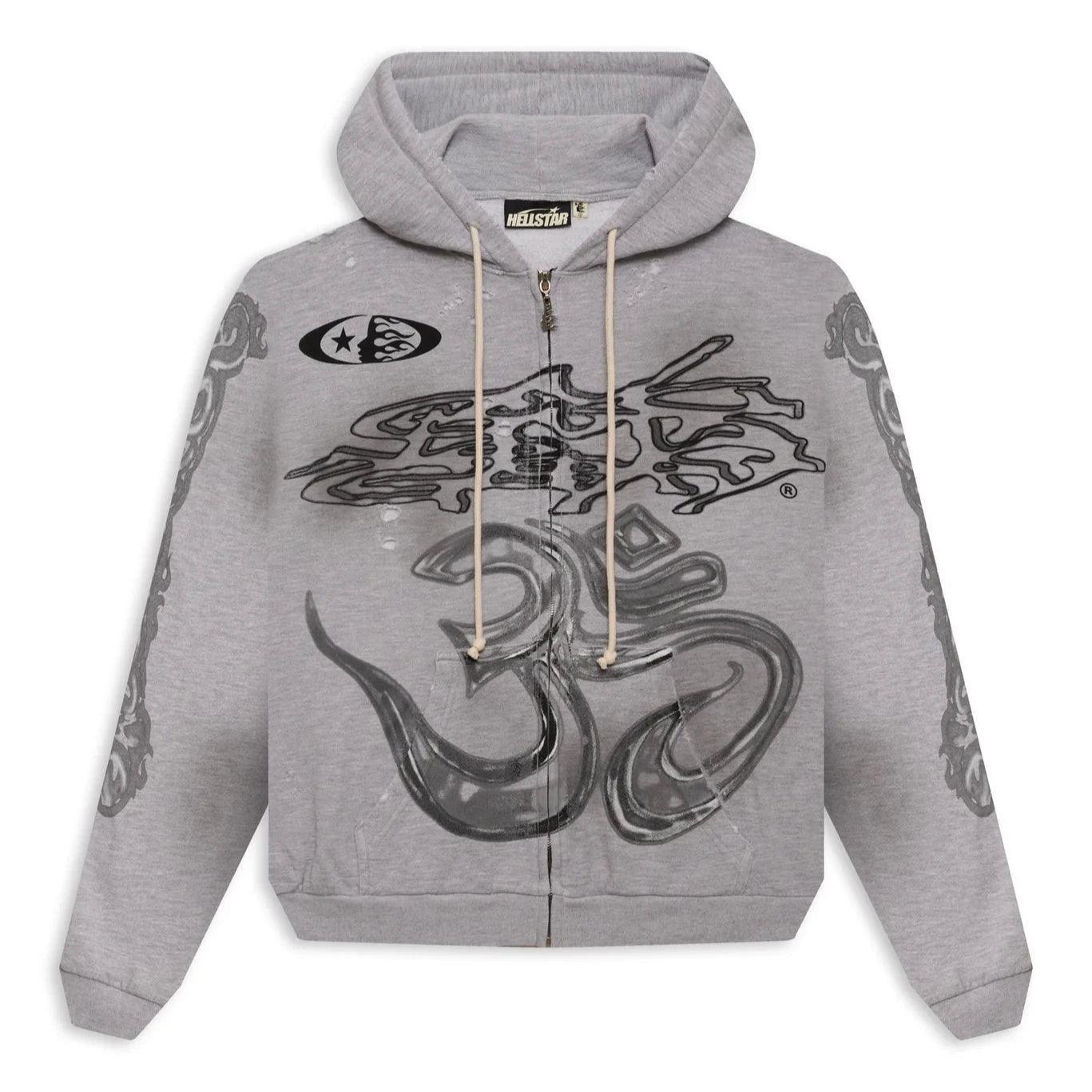 Hellstar Yoga Zip-Up Hoodie Grey