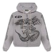 Hellstar Yoga Zip-Up Hoodie Grey