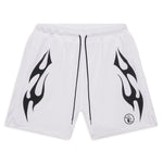 Hellstar Flame Mesh Shorts White - Image 1
