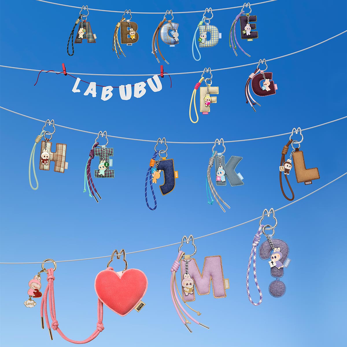 Pop Mart Labubu The Monsters Pin for Love Series Letter Pendant (A-M) Single Blind Box