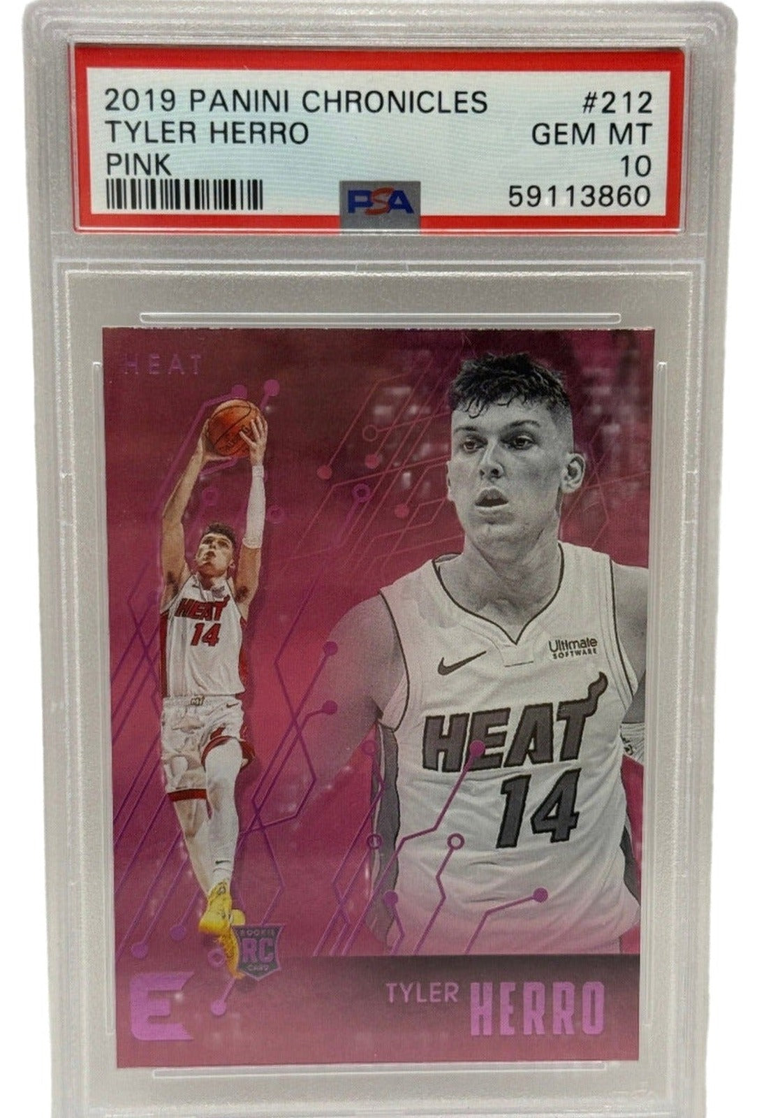 2019 Panini Chronicles Tyler Herro Pink Rookie Card #212 PSA 10 GEM MINT