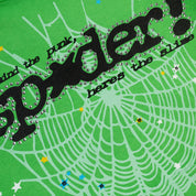 Sp5der Punk V2 Rhinestone Hoodie Bright Green