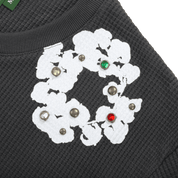 Denim Tears Rhinestone Cotton Wreath Thermal Vintage Black