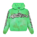 Hellstar Graffiti Zip-Up Hoodie Green