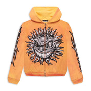 Hellstar Sun Zip-Up Hoodie Orange
