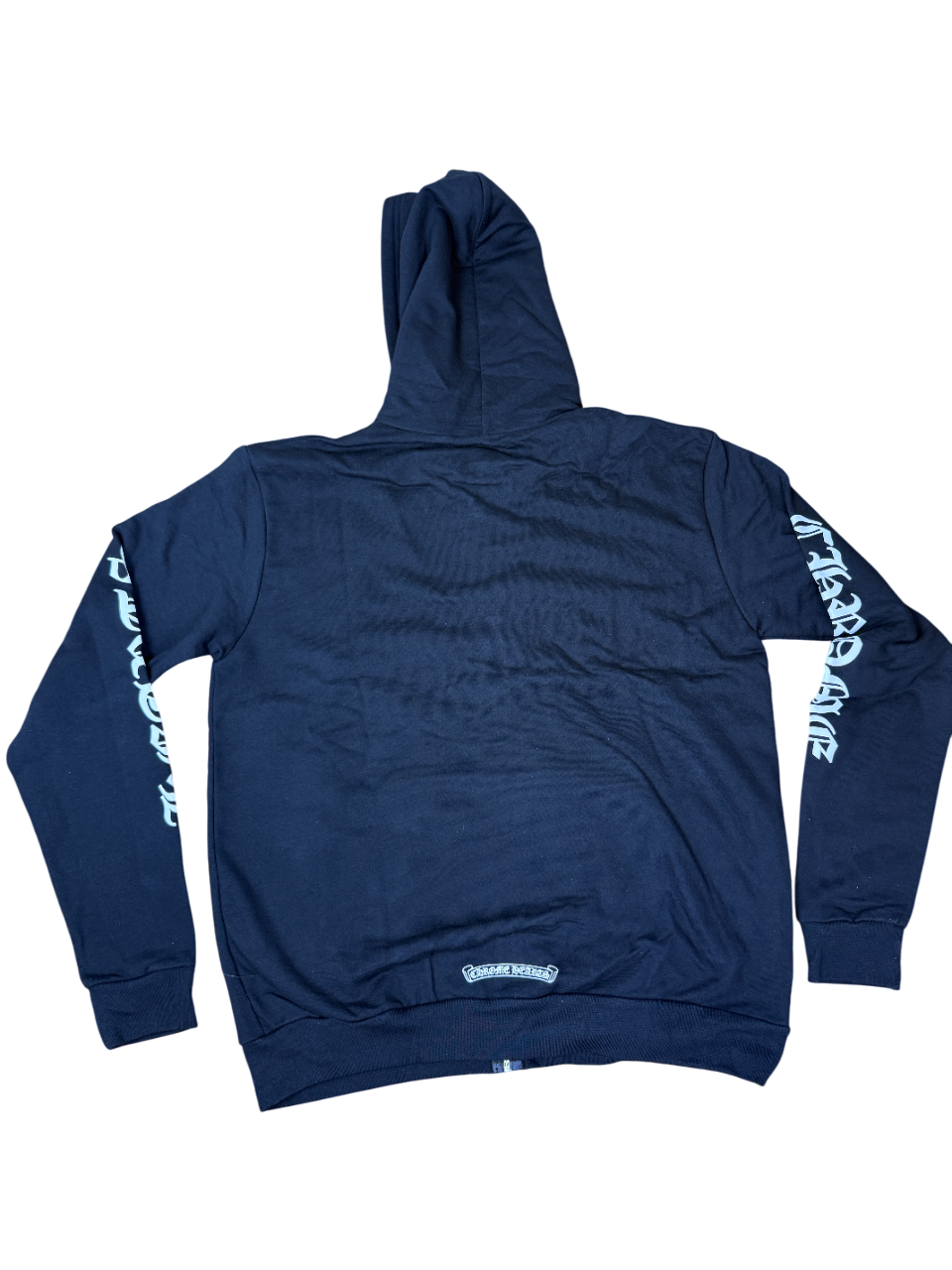 Chrome Hearts Script Zip Up Hoodie Black