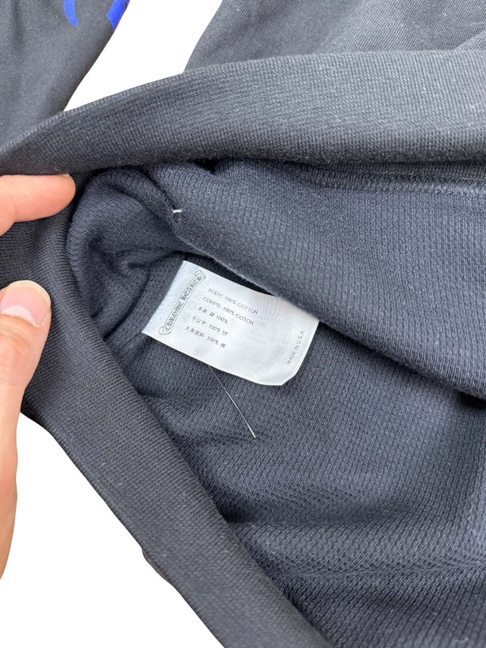 Chrome Hearts Script Thermal Zip Up Hoodie Black / Blue