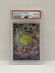 2000 Topps Chrome Pokémon T.V. Squirtle Sparkle #7 PSA 10 GEM MINT