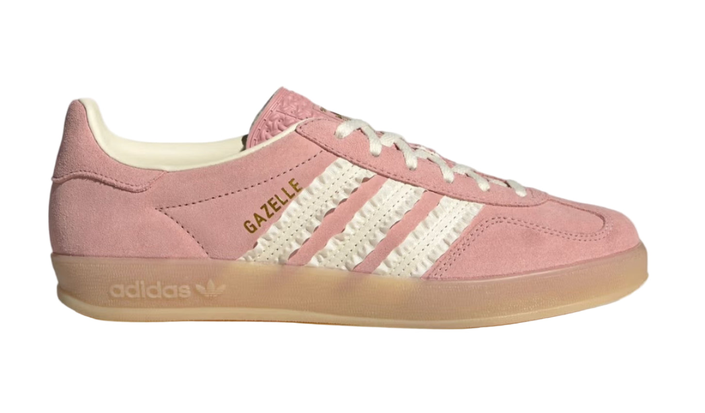 Pink Adidas Gazelle sneaker on a white background