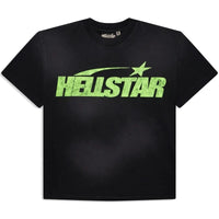 Hellstar Studios T-Shirt Classique à Effet Craquelé Noir et Vert
