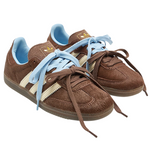Adidas Samba OG Dark Brown Cream Blue Pony Hair (Women's) - Image 1